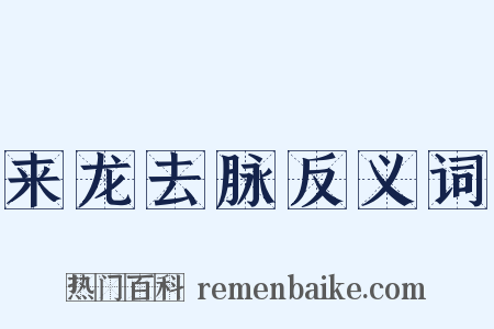 来龙去脉反义词是什么意思的图片